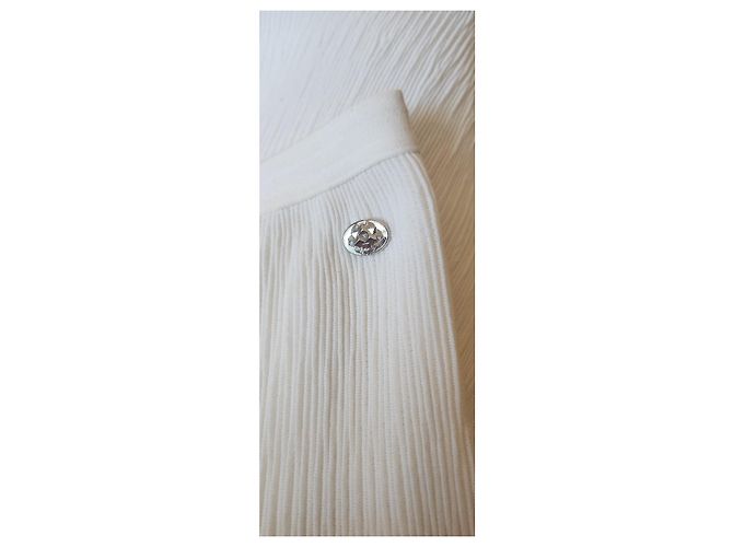 Falda Acampanada Chanel de Algodón Blanca Blanco - vista 5