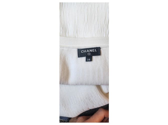 Falda Acampanada Chanel de Algodón Blanca Blanco - vista 6