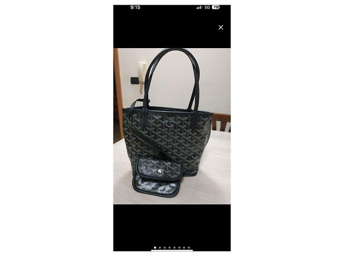 Artois Borsa a mano Goyard Anjou Mini Nera in Pelliccia Nero - vista 2