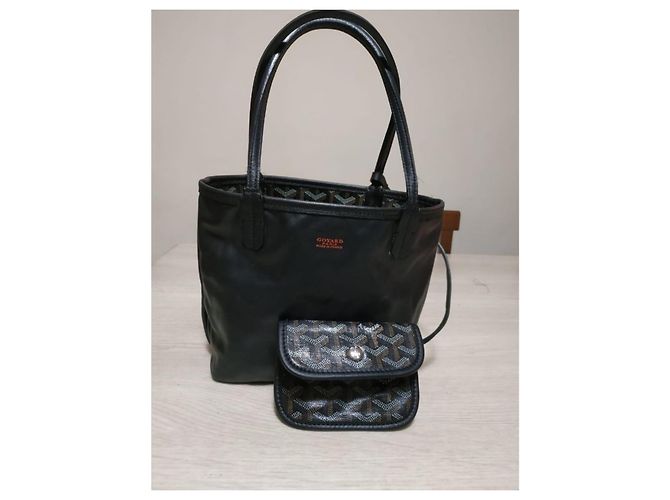 Artois Borsa a mano Goyard Anjou Mini Nera in Pelliccia Nero - vista 5