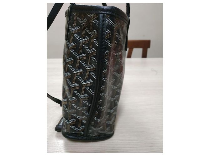 Artois Borsa a mano Goyard Anjou Mini Nera in Pelliccia Nero - vista 7