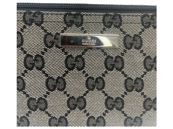 Borsa Gucci Boat in tela nera e grigia Grigio - vista 2