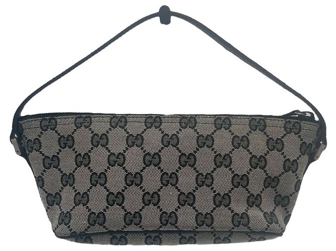 Borsa Gucci Boat in tela nera e grigia Grigio - vista 3