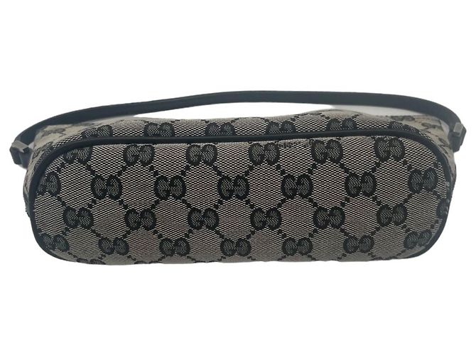 Borsa Gucci Boat in tela nera e grigia Grigio - vista 4