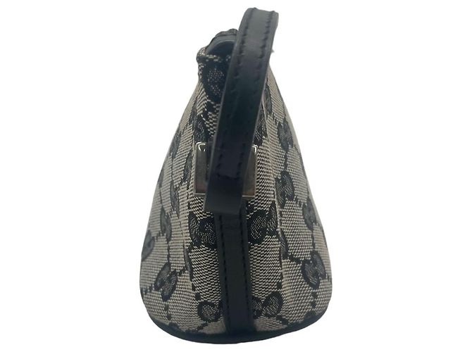 Borsa Gucci Boat in tela nera e grigia Grigio - vista 5