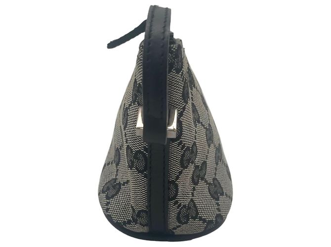 Borsa Gucci Boat in tela nera e grigia Grigio - vista 7