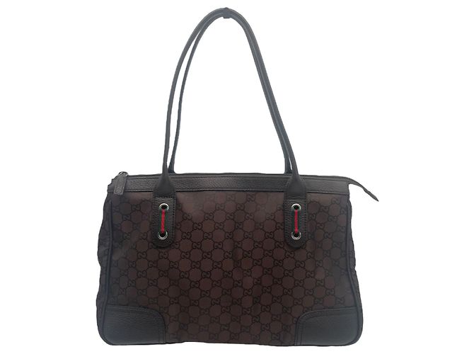 Borsa Gucci Princy GG Marrone Tela e Pelle - vista 3
