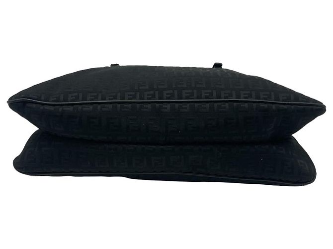 Borsa Fendi Mamma Nero e Argento Tela e Pelle - vista 5