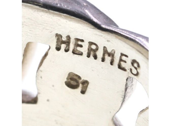 Hermès Hermes Boucle Cellier Sterling Silver Band Ring - view 4