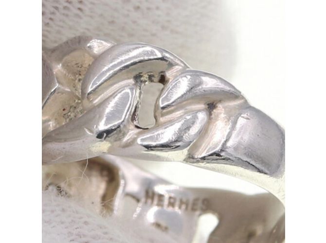 Hermès Hermes Boucle Cellier Sterling Silver Band Ring - view 8