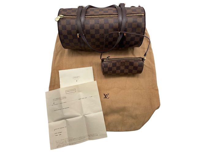 Louis Vuitton Papillon 30 Damier Ebène Marrone - vista 10