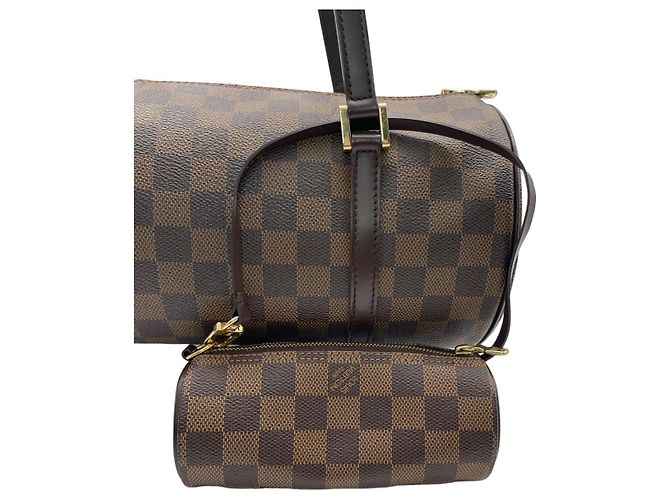 Louis Vuitton Papillon 30 Damier Ebène Marrone - vista 3