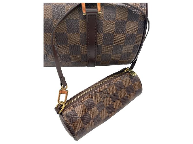 Louis Vuitton Papillon 30 Damier Ebène Marrone - vista 5