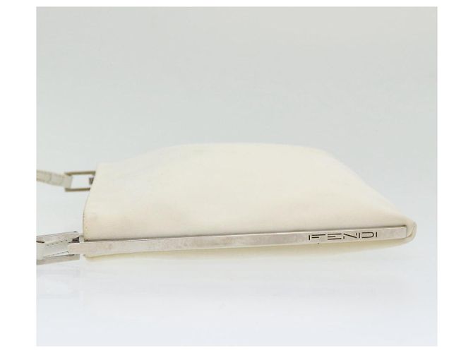 FENDI Schultertasche aus Nylon in Weiß Silber authentisch ar12395 - Ansicht 4
