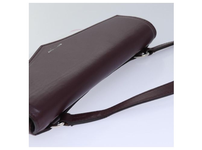 Borsa a spalla GIVENCHY in pelle rosso vino argento rosa Auth am6721 Bordò - vista 10