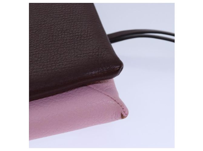 Borsa a spalla GIVENCHY in pelle rosso vino argento rosa Auth am6721 Bordò - vista 17