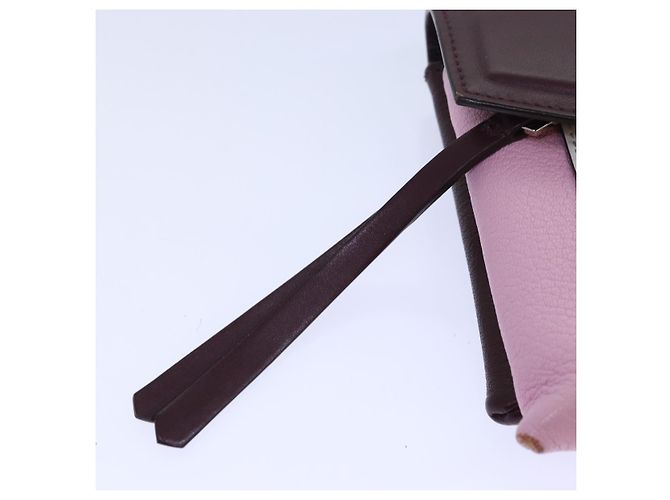 Borsa a spalla GIVENCHY in pelle rosso vino argento rosa Auth am6721 Bordò - vista 18