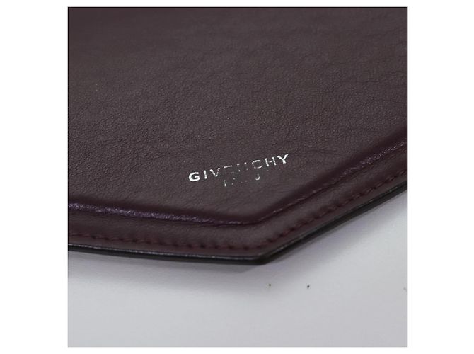 Borsa a spalla GIVENCHY in pelle rosso vino argento rosa Auth am6721 Bordò - vista 19