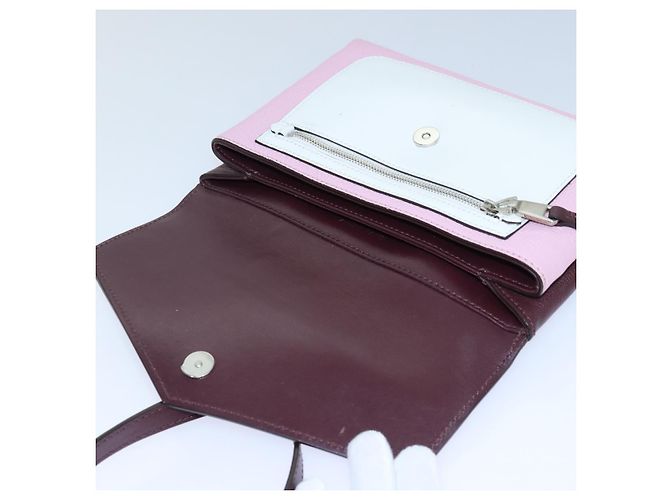 Borsa a spalla GIVENCHY in pelle rosso vino argento rosa Auth am6721 Bordò - vista 20