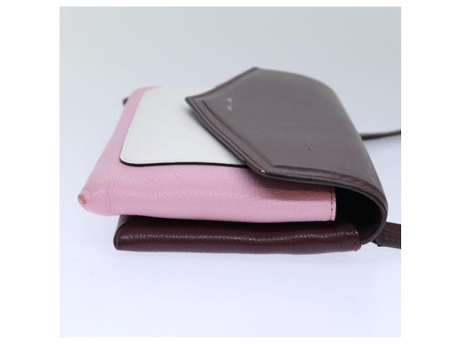 Borsa a spalla GIVENCHY in pelle rosso vino argento rosa Auth am6721 Bordò - vista 9