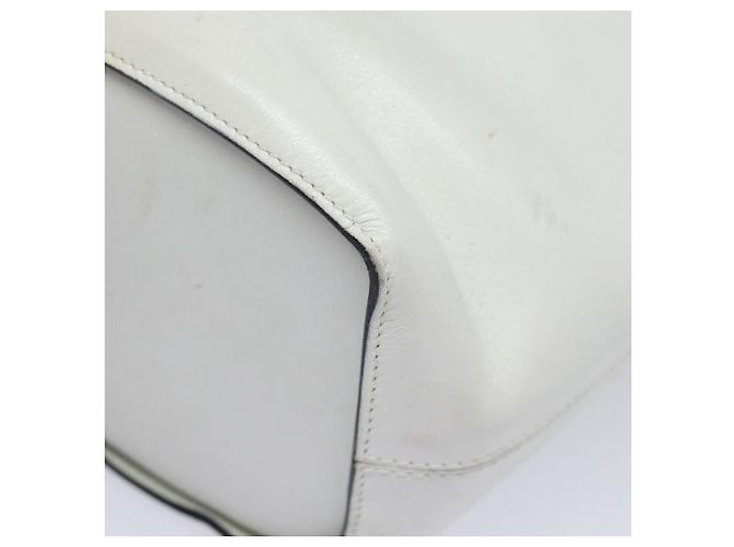 Céline Borsa a spalla CELINE in pelle bianca e argento Auth 86175 Bianco - vista 11