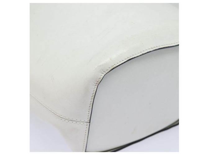 Céline Borsa a spalla CELINE in pelle bianca e argento Auth 86175 Bianco - vista 12
