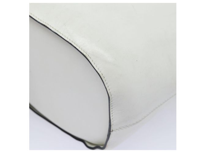 Céline Borsa a spalla CELINE in pelle bianca e argento Auth 86175 Bianco - vista 13