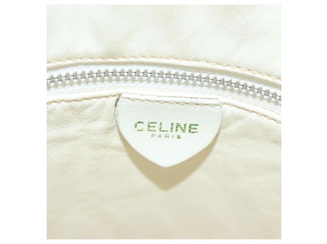 Céline Borsa a spalla CELINE in pelle bianca e argento Auth 86175 Bianco - vista 17
