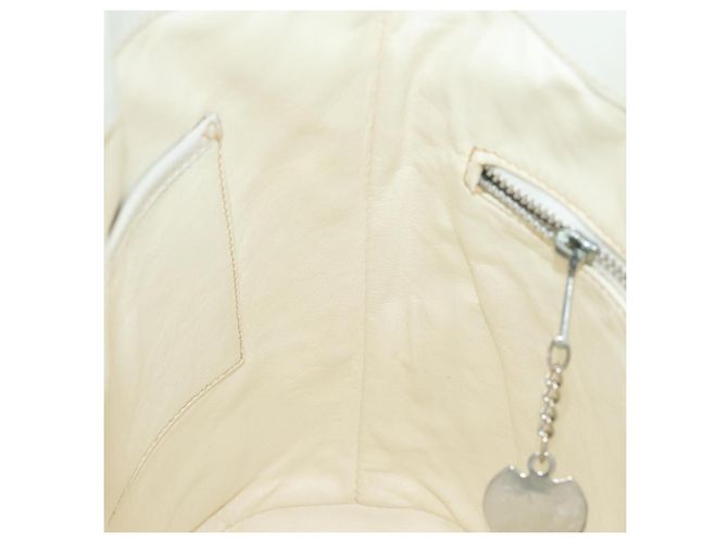 Céline Borsa a spalla CELINE in pelle bianca e argento Auth 86175 Bianco - vista 20