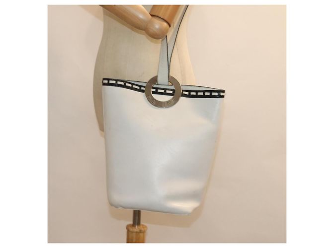 Céline Borsa a spalla CELINE in pelle bianca e argento Auth 86175 Bianco - vista 24
