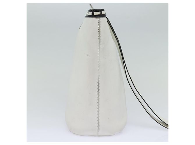 Céline Borsa a spalla CELINE in pelle bianca e argento Auth 86175 Bianco - vista 4