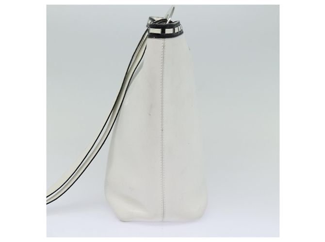 Céline Borsa a spalla CELINE in pelle bianca e argento Auth 86175 Bianco - vista 5