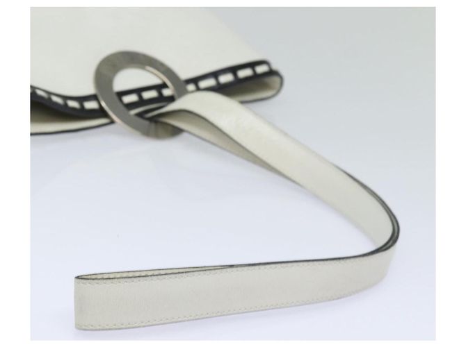 Céline Borsa a spalla CELINE in pelle bianca e argento Auth 86175 Bianco - vista 7