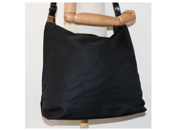 Borsa a spalla GUCCI in nylon nero argento 012 2122 0161 8 Auth ep5178 - vista 21