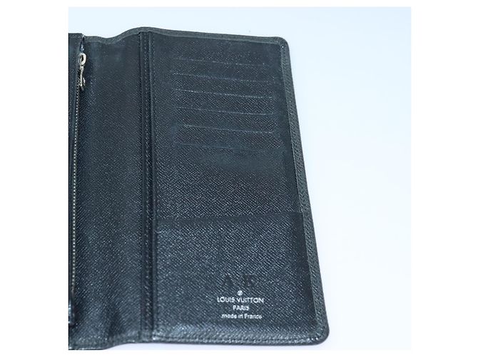 LOUIS VUITTON Taiga Brazza Carteira Longa Ardoise M32572 Auth ar12455 Cinza - vista 18