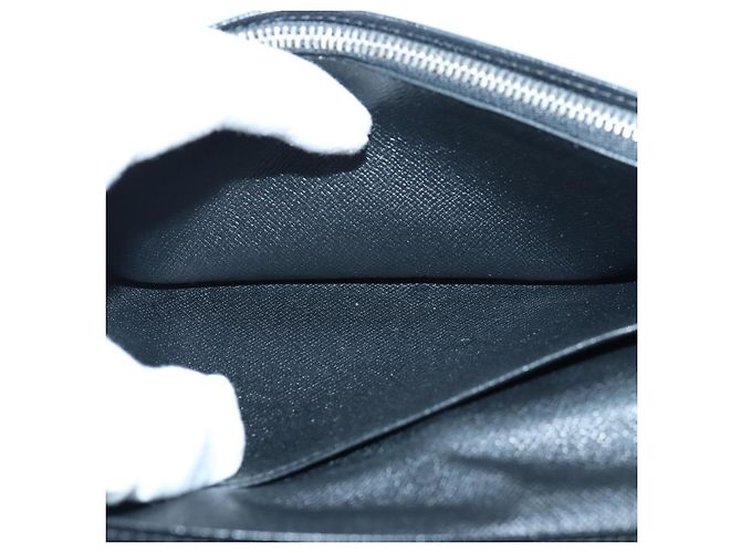 LOUIS VUITTON Taiga Brazza Carteira Longa Ardoise M32572 Auth ar12455 Cinza - vista 21
