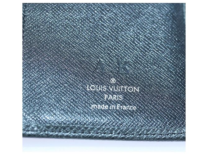 LOUIS VUITTON Taiga Brazza Carteira Longa Ardoise M32572 Auth ar12455 Cinza - vista 8