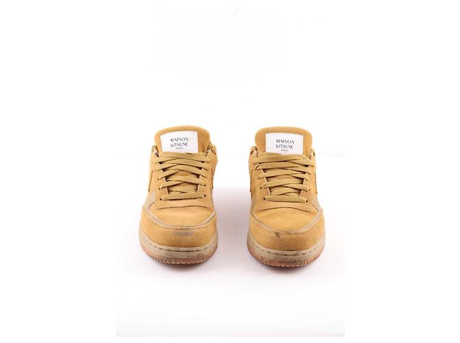 Kitsune Sneaker in pelle Beige - vista 2