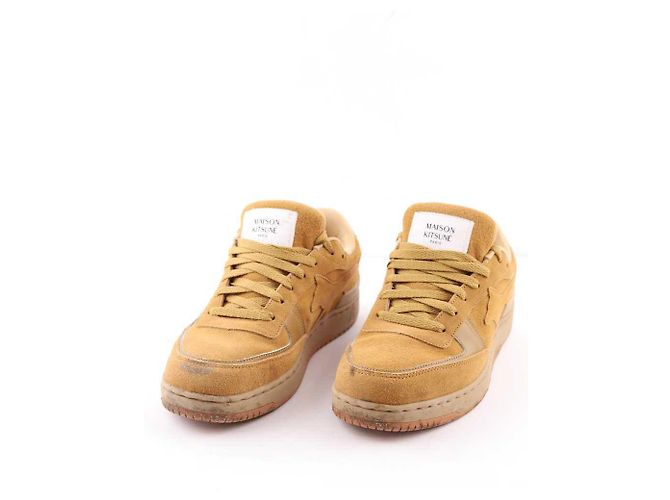 Kitsune Sneaker in pelle Beige - vista 3