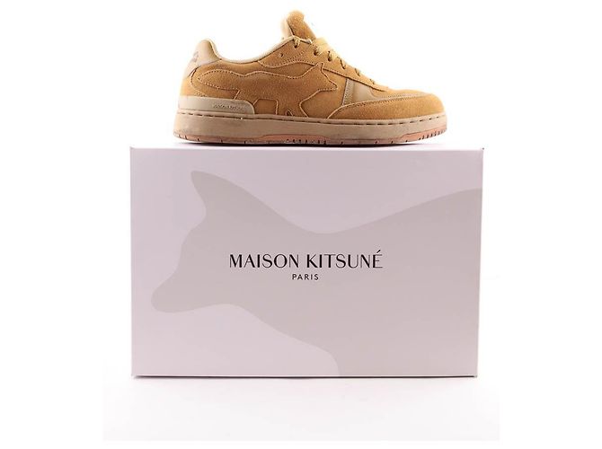 Kitsune Sneaker in pelle Beige - vista 5