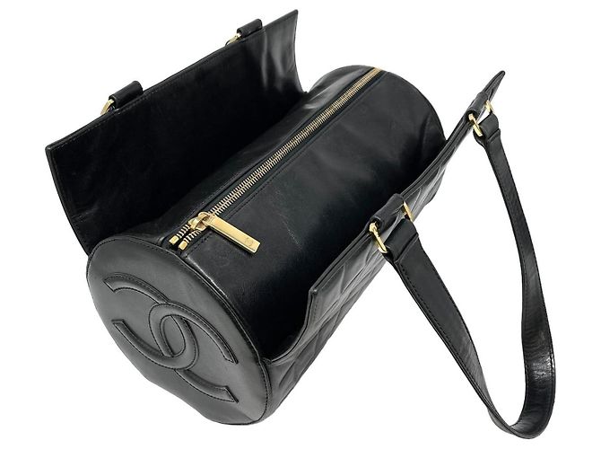 Bowling Borsa Chanel trapuntata Choco Bar nera Nero - vista 3