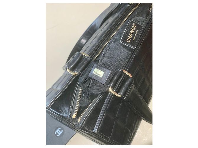 Bowling Borsa Chanel trapuntata Choco Bar nera Nero - vista 7