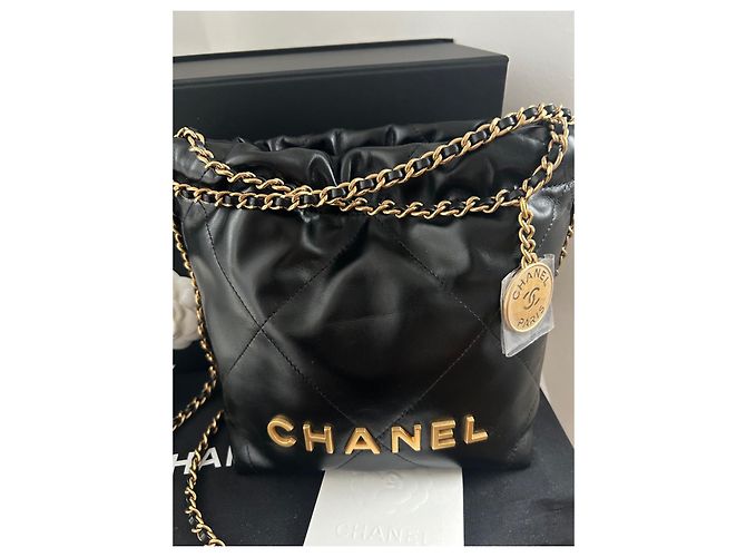 2.55 Borsa a mano Chanel Original Mini 22 in pelle nera Nero - vista 3