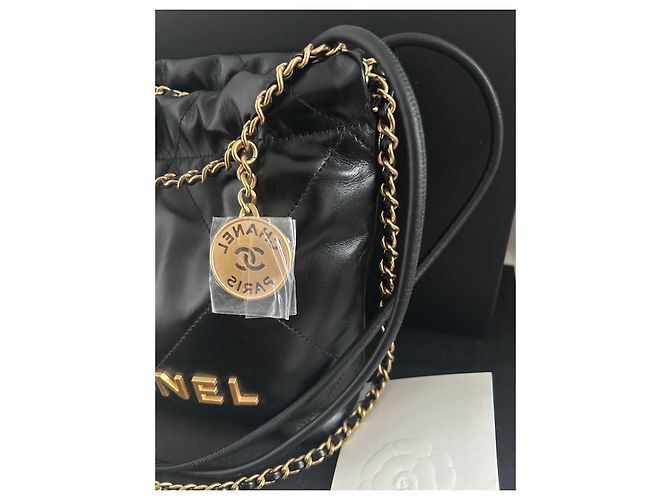 2.55 Borsa a mano Chanel Original Mini 22 in pelle nera Nero - vista 8