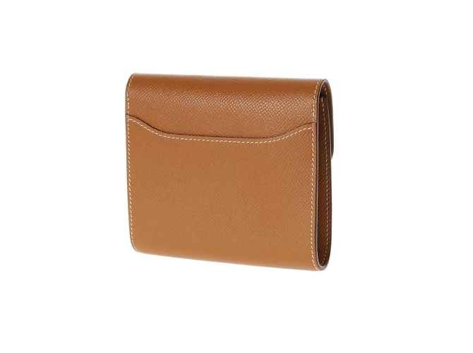 Billetera compacta con doblez Constance de Hermès Castaño - vista 3