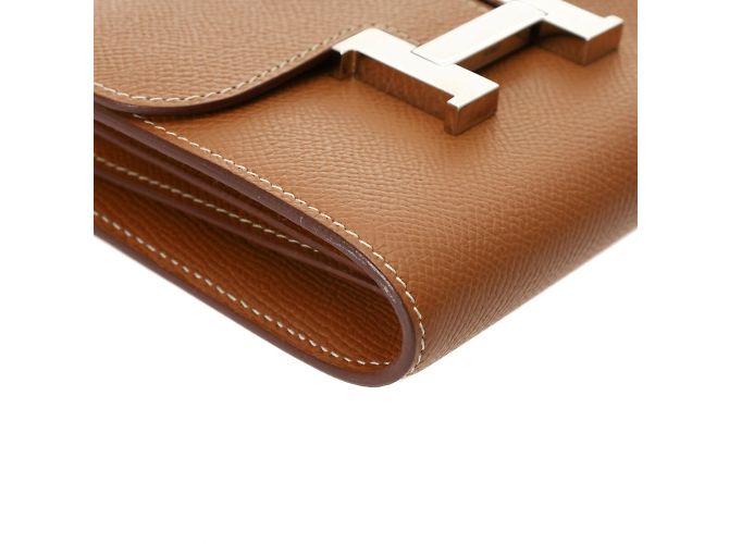 Billetera compacta con doblez Constance de Hermès Castaño - vista 5