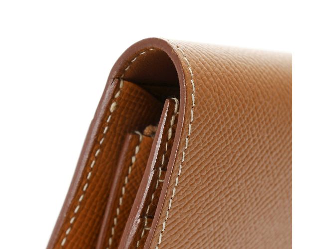 Billetera compacta con doblez Constance de Hermès Castaño - vista 8