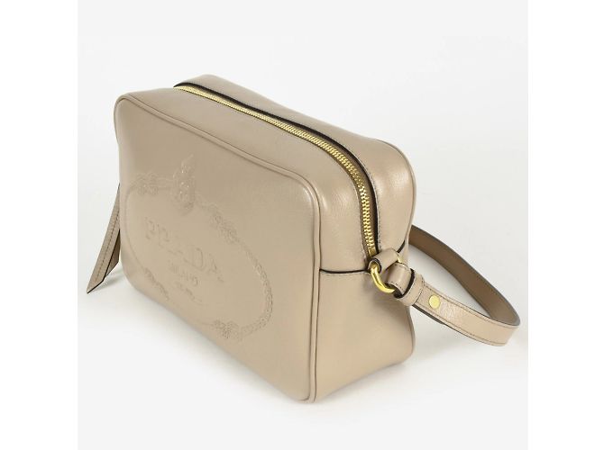Borsa a spalla in pelle di vitello Prada Beige - vista 2