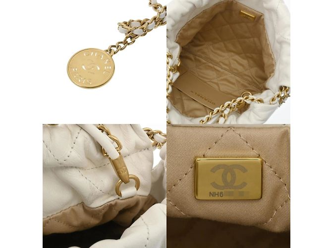 Chanel 22 Ketten-Schultertasche Weiß - vista 12