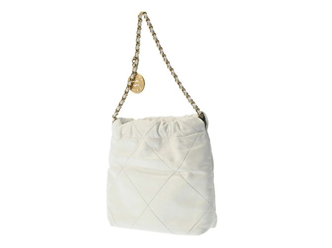Chanel 22 Ketten-Schultertasche Weiß - vista 3